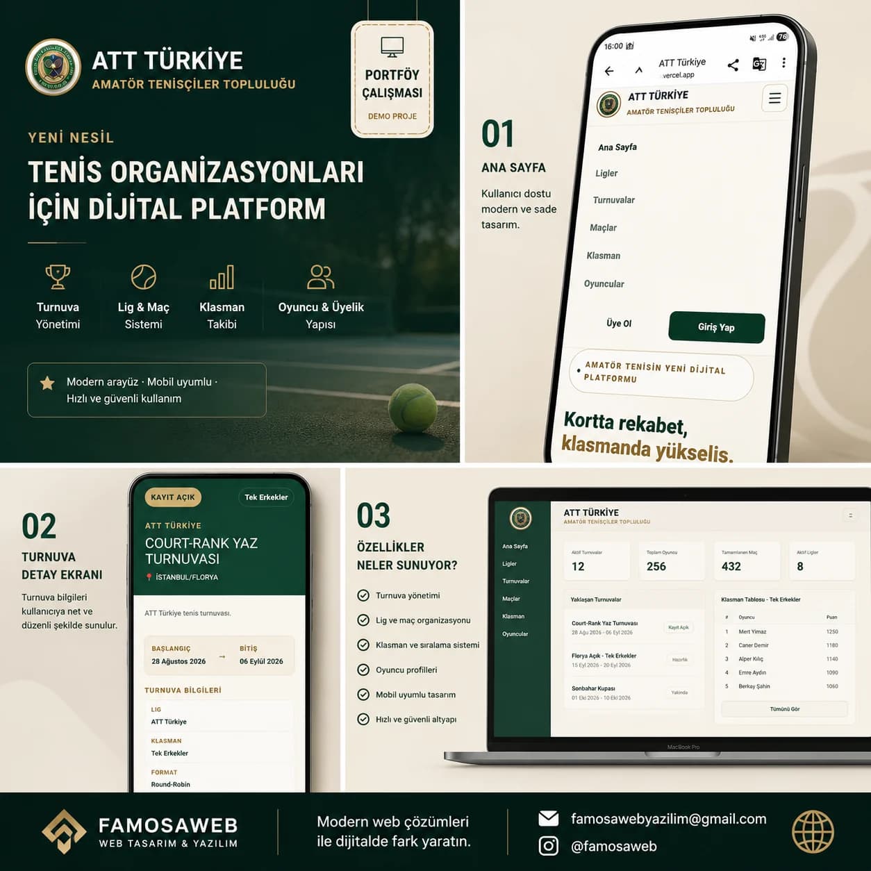 ATT Türkiye tenis turnuva platformu web sitesi ekranı