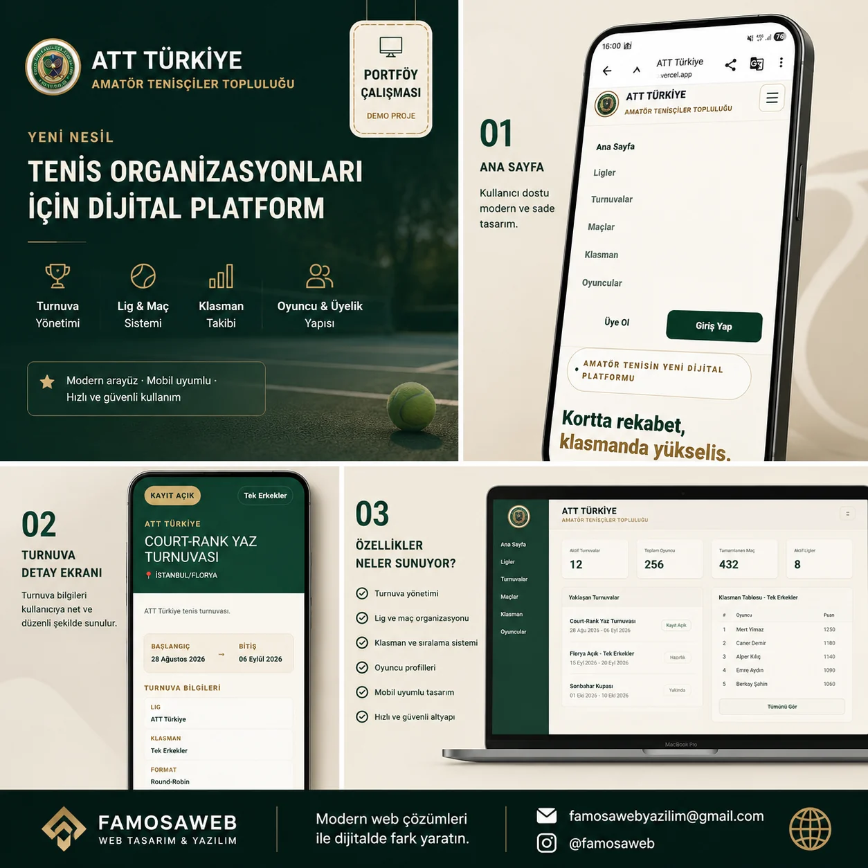 ATT Türkiye tenis turnuva platformu web sitesi ekranı